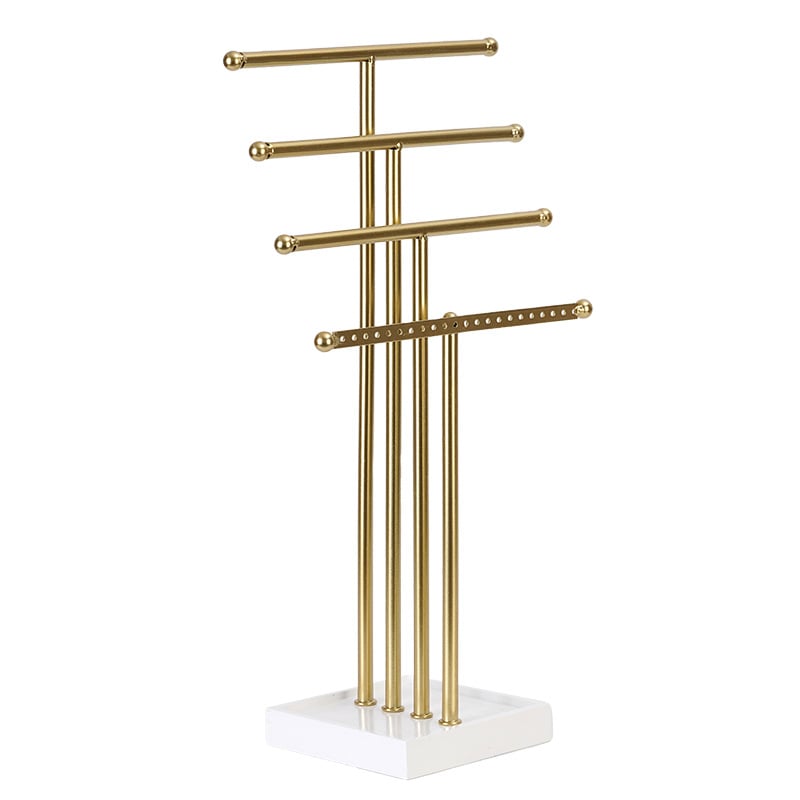 Elegant Four-Tiered Jewelry Organizer Tree Stand